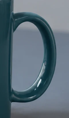 Matching handle crop from the teal mug, showing a changed highlight pattern